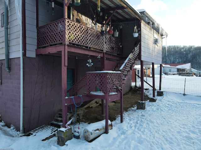 view of snowy exterior