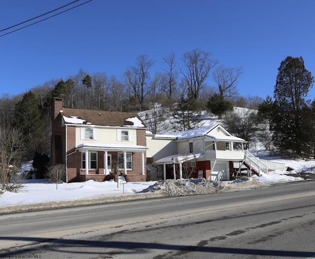 view of front property with a garage