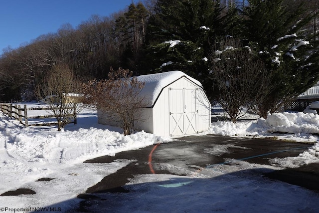 view of snow covered structure