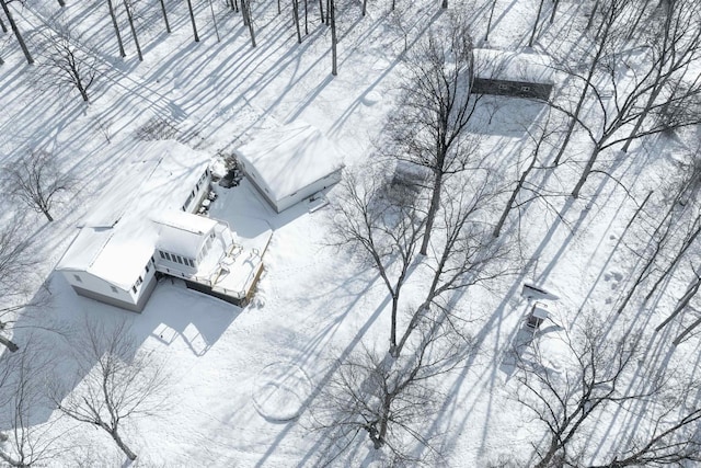 view of snowy aerial view