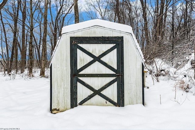 view of snow covered structure