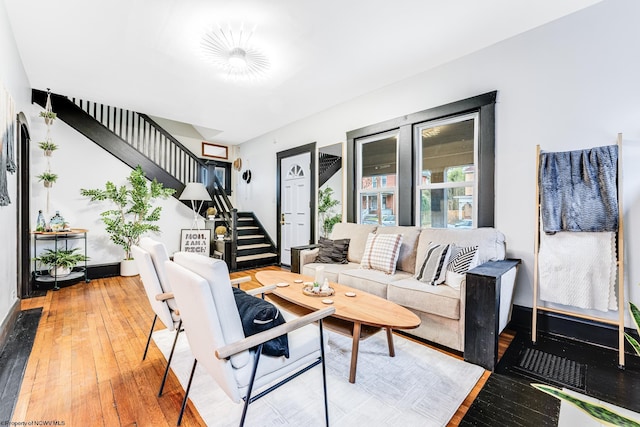 living room featuring hardwood / wood-style floors