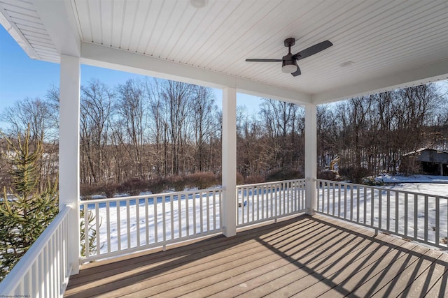 deck featuring ceiling fan