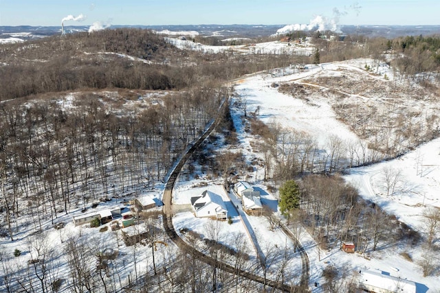 view of snowy aerial view