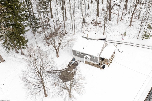 view of snowy aerial view