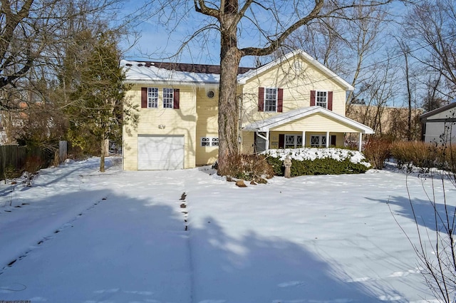 view of front facade with a garage