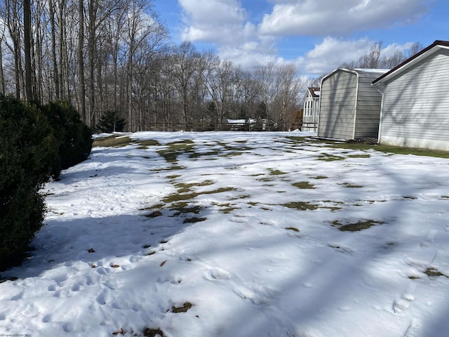 view of snowy yard