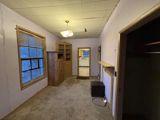 interior space featuring carpet flooring