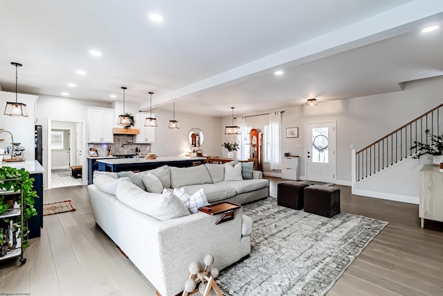 living room featuring hardwood / wood-style floors