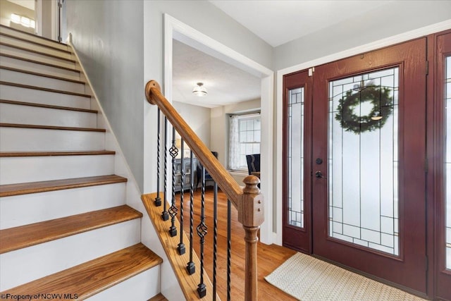 entrance foyer featuring light hardwood / wood-style flooring