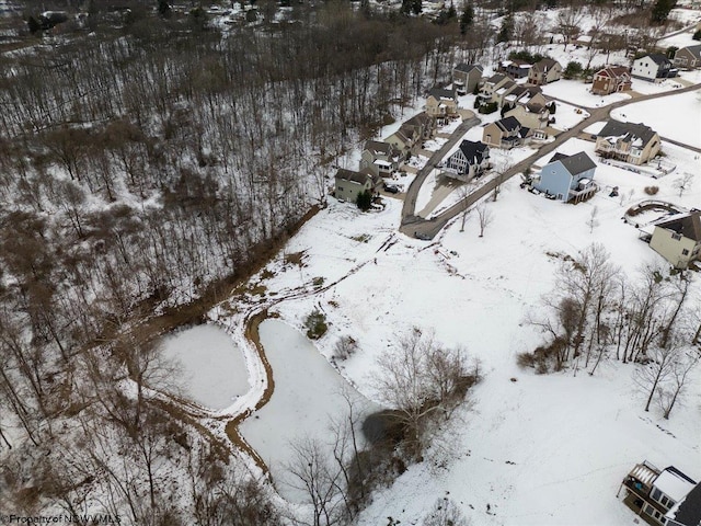 view of snowy aerial view