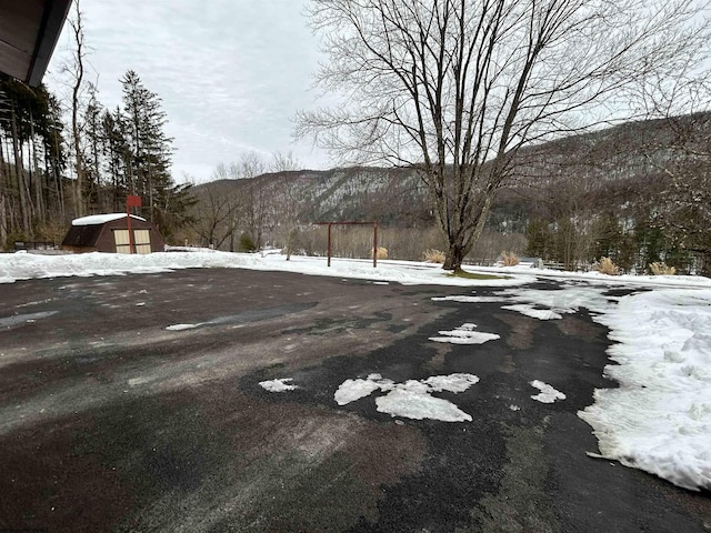 view of road with a mountain view