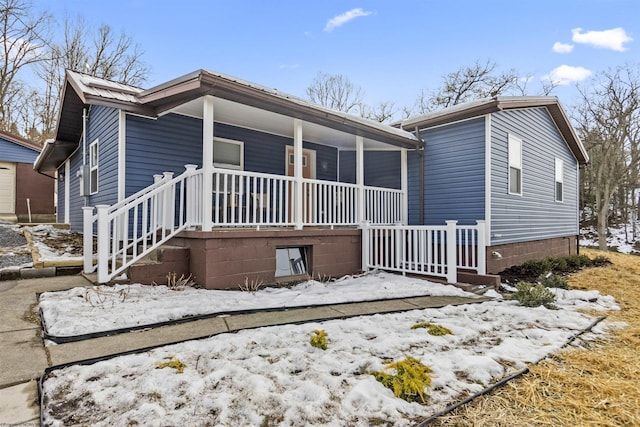 exterior space featuring a porch