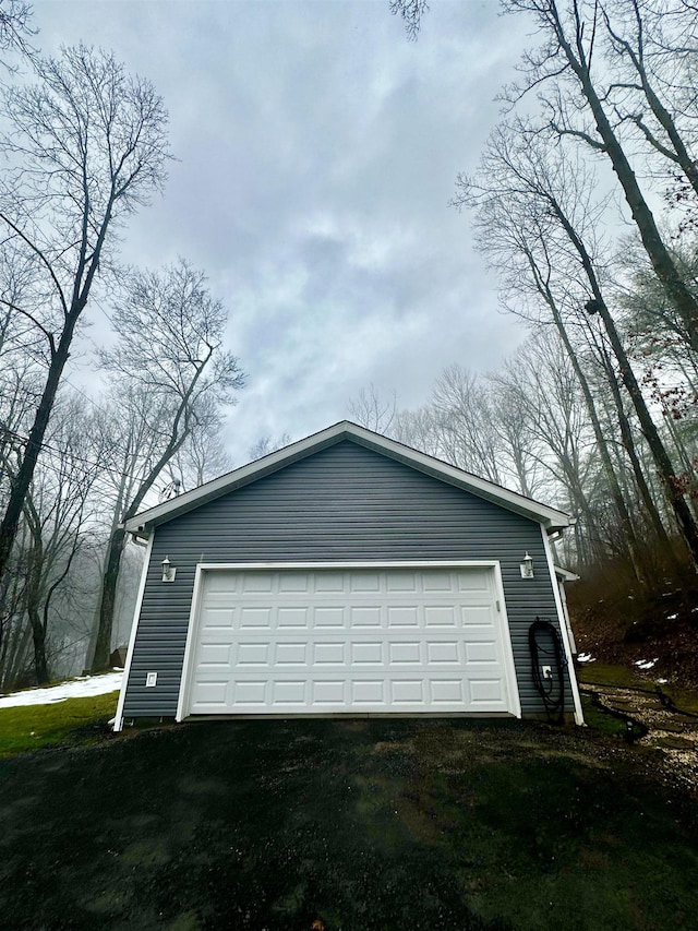 view of garage