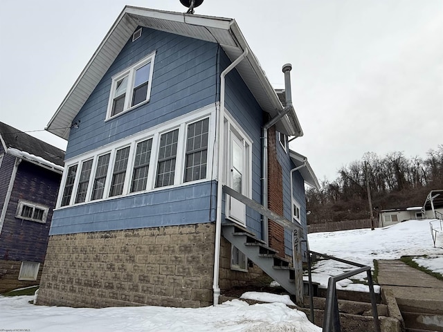 view of snowy exterior