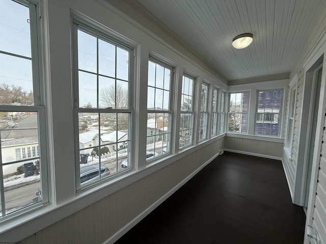 view of unfurnished sunroom