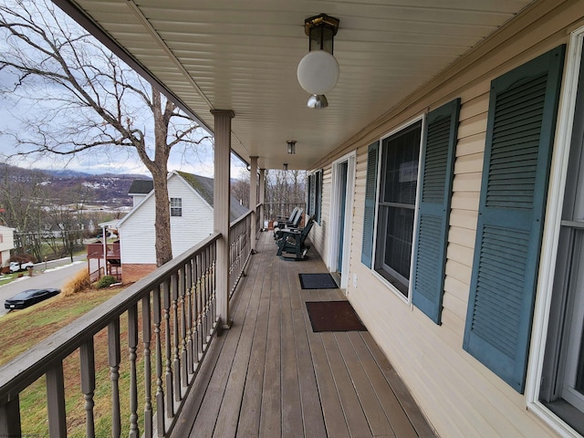 deck with a porch