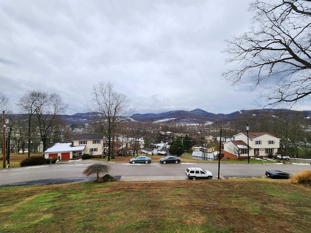 view of road featuring a mountain view