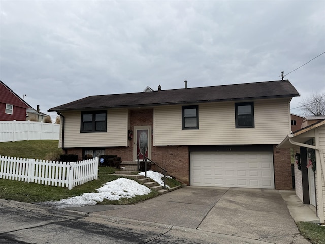 split foyer home with a garage