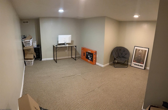 interior space featuring carpet floors