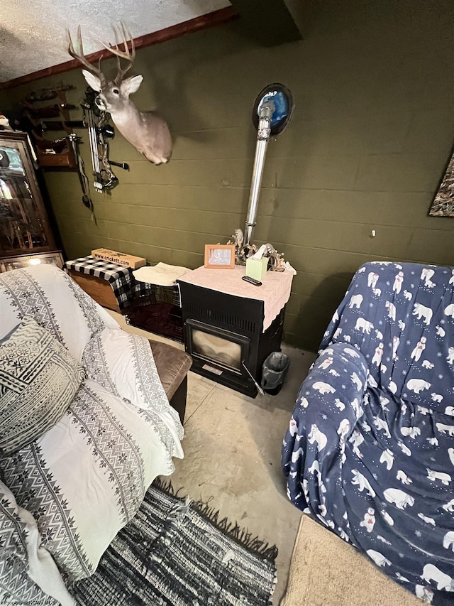 bedroom with concrete flooring