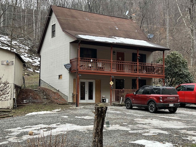 view of front of property with french doors