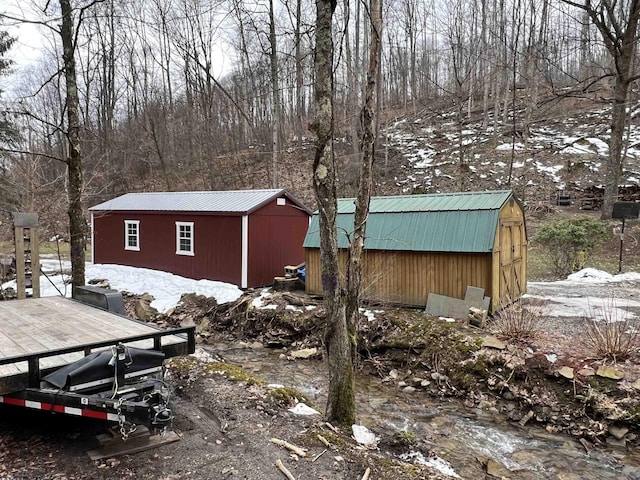 view of snow covered structure