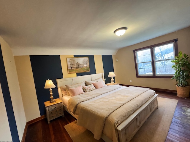 bedroom featuring dark hardwood / wood-style floors