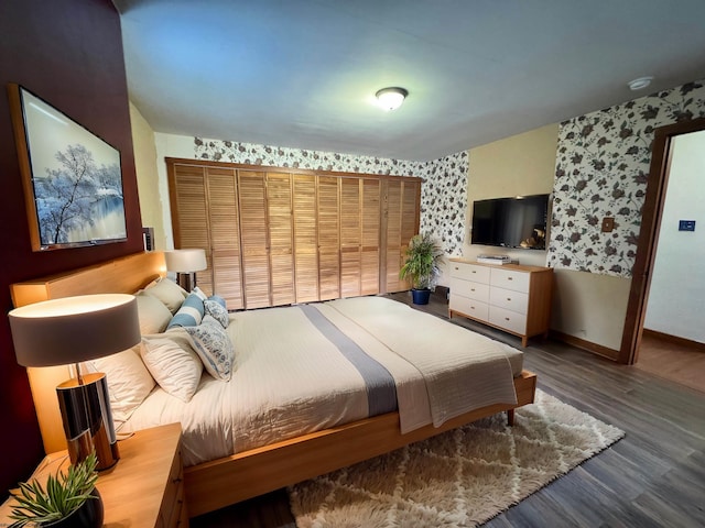 bedroom featuring hardwood / wood-style flooring