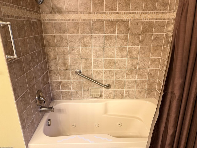 bathroom featuring shower / bathtub combination with curtain