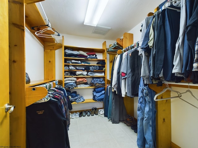 view of walk in closet