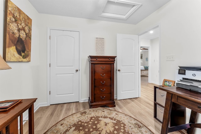 office space featuring light hardwood / wood-style floors