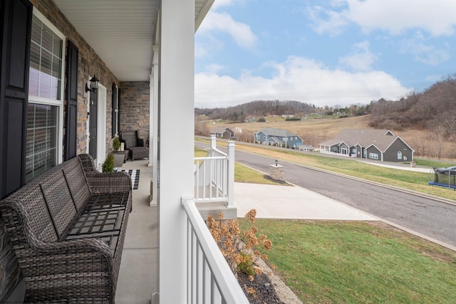 balcony with covered porch