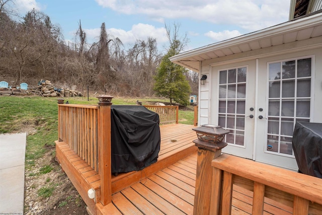 deck featuring french doors