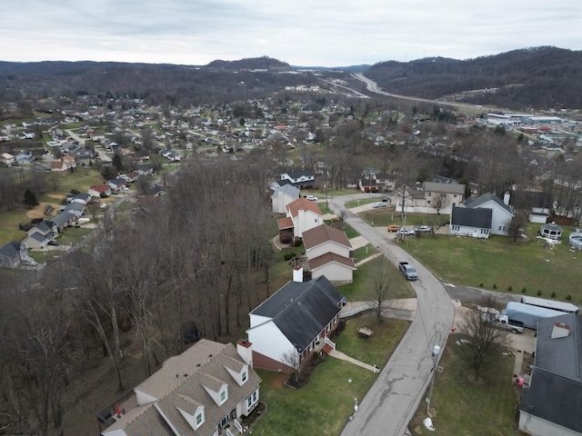 bird's eye view with a mountain view