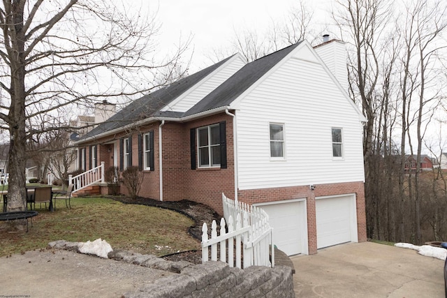 view of home's exterior with a garage