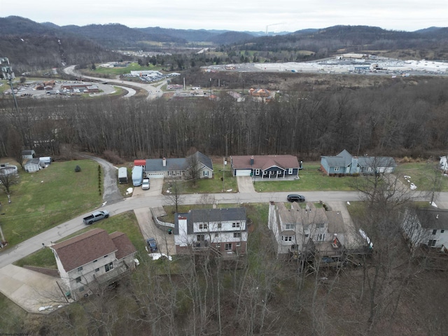 aerial view with a mountain view