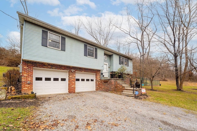 split foyer home with a garage