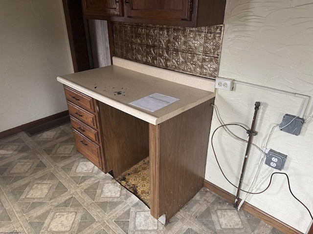 kitchen with dark brown cabinets