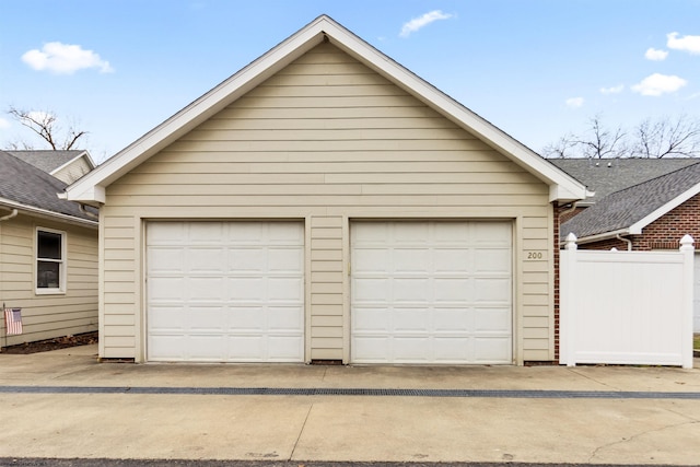 view of garage