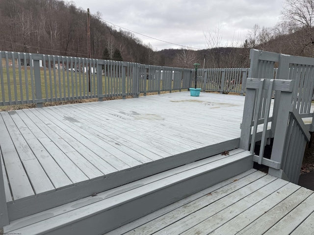 deck featuring fence