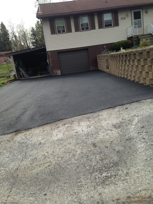 view of garage