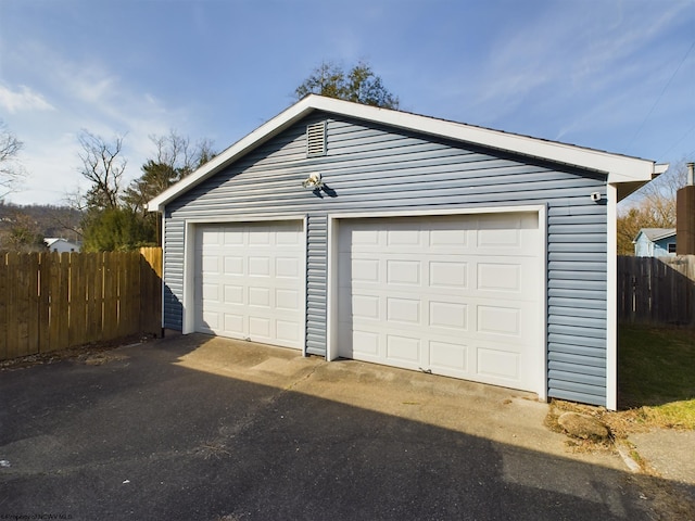 view of garage