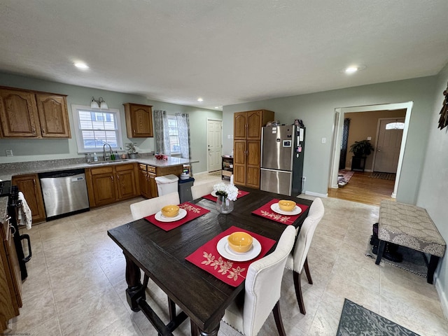 dining room with sink