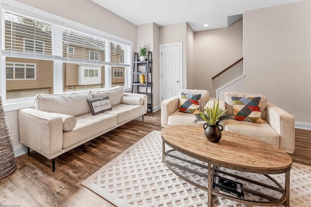 living room featuring hardwood / wood-style floors