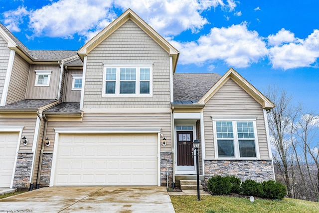 view of front of home with a garage