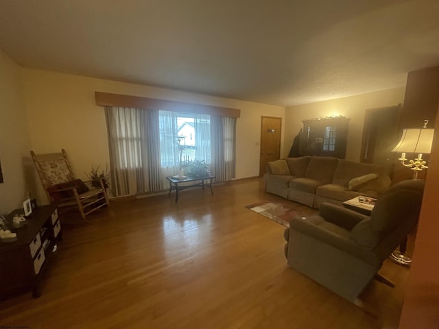 living room featuring hardwood / wood-style flooring