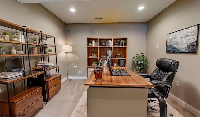 view of carpeted office