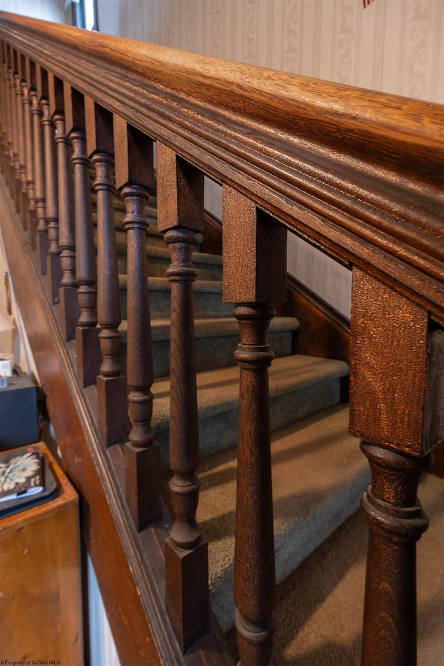 stairs with carpet floors