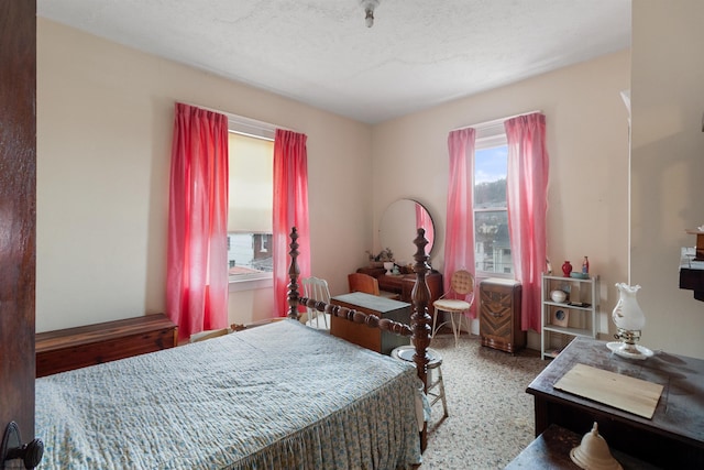 bedroom with a textured ceiling